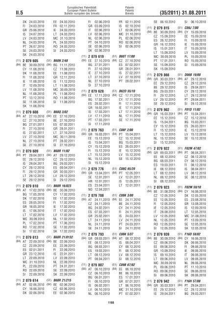 Bulletin 2011/35 - European Patent Office