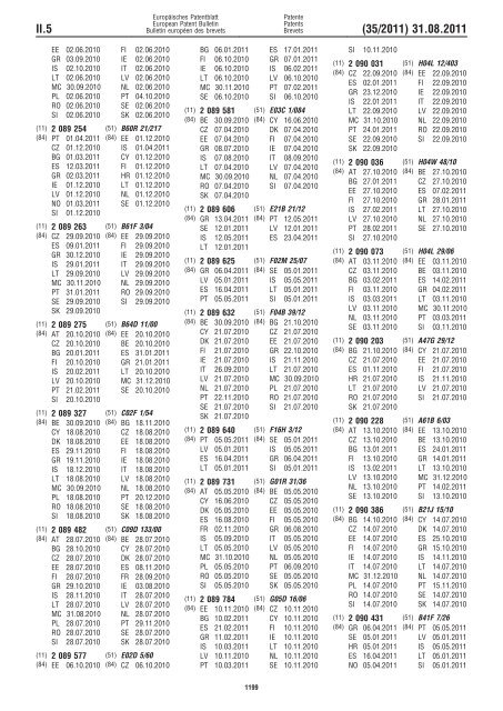 Bulletin 2011/35 - European Patent Office