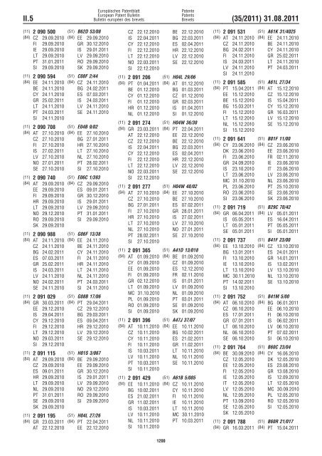 Bulletin 2011/35 - European Patent Office