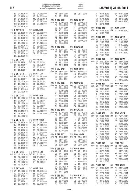 Bulletin 2011/35 - European Patent Office