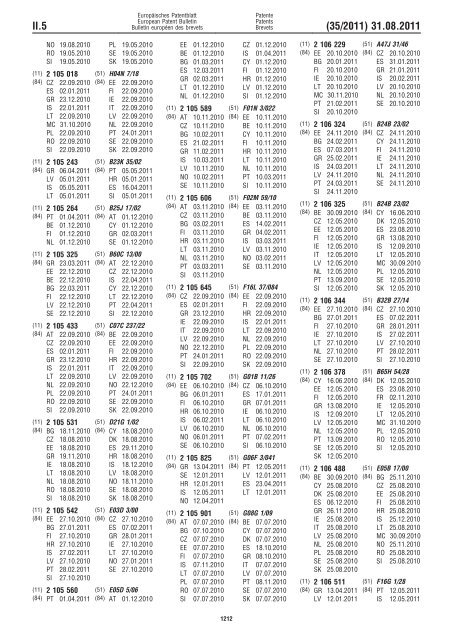 Bulletin 2011/35 - European Patent Office