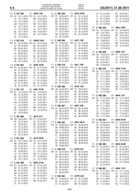 Bulletin 2011/35 - European Patent Office