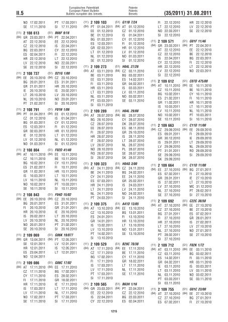 Bulletin 2011/35 - European Patent Office