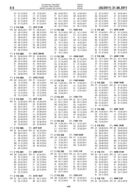 Bulletin 2011/35 - European Patent Office