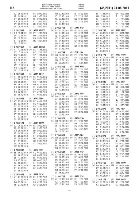 Bulletin 2011/35 - European Patent Office