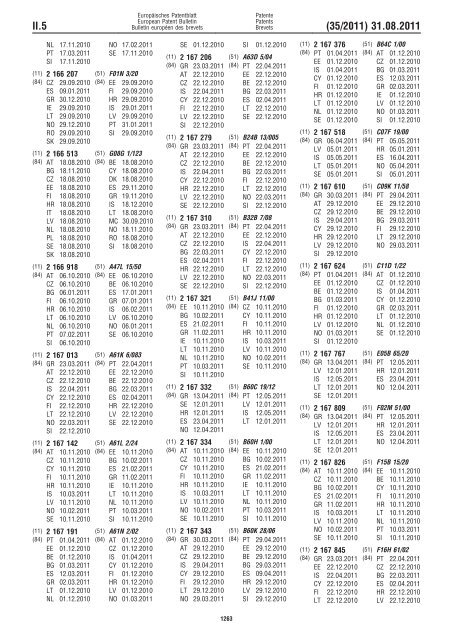 Bulletin 2011/35 - European Patent Office