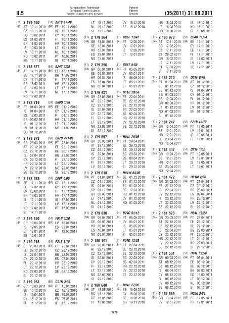 Bulletin 2011/35 - European Patent Office