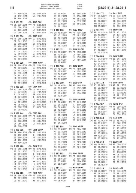 Bulletin 2011/35 - European Patent Office