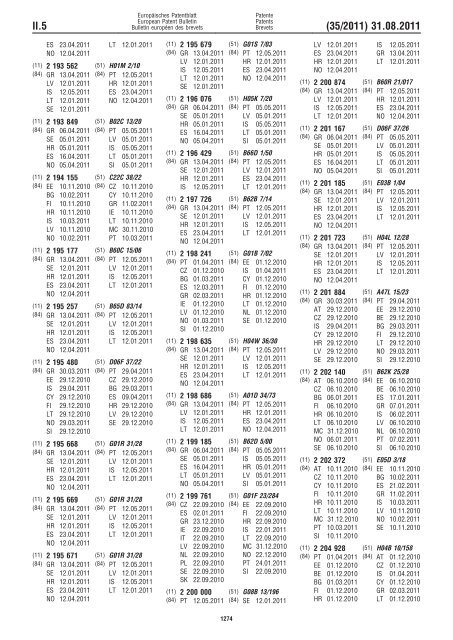 Bulletin 2011/35 - European Patent Office