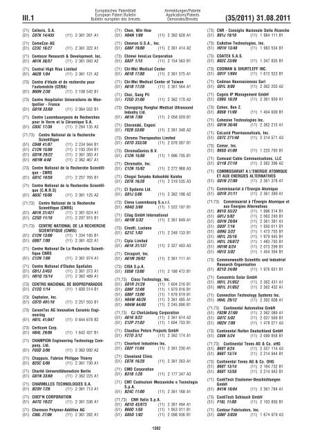 Bulletin 2011/35 - European Patent Office