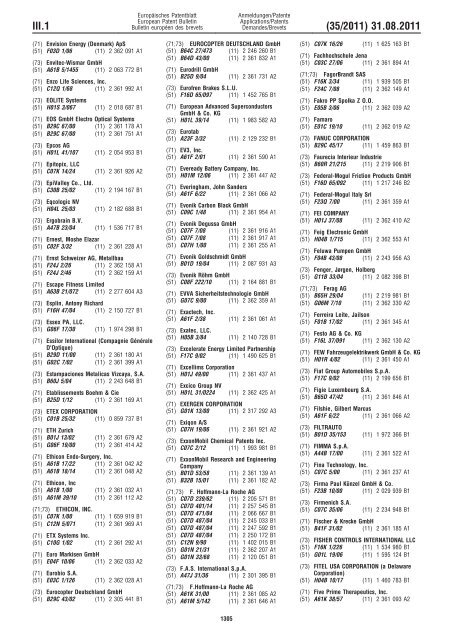 Bulletin 2011/35 - European Patent Office