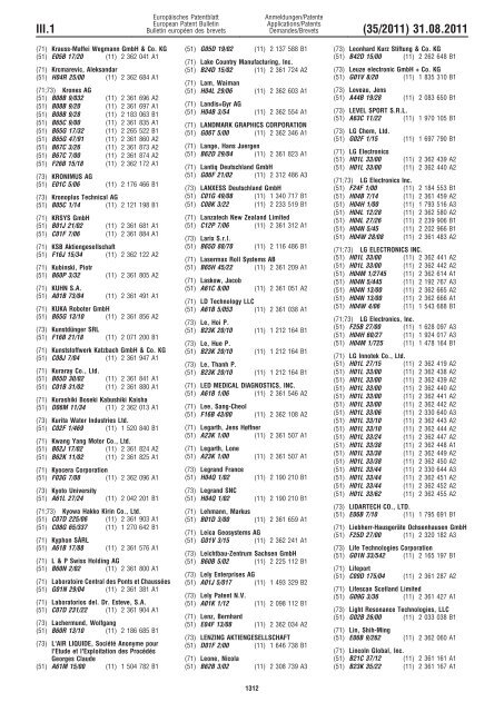 Bulletin 2011/35 - European Patent Office