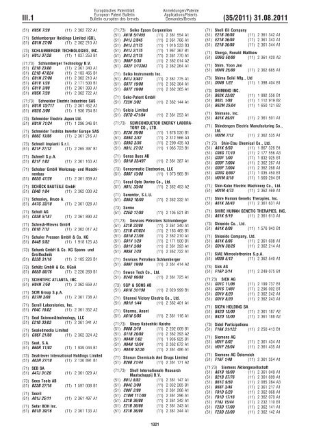 Bulletin 2011/35 - European Patent Office