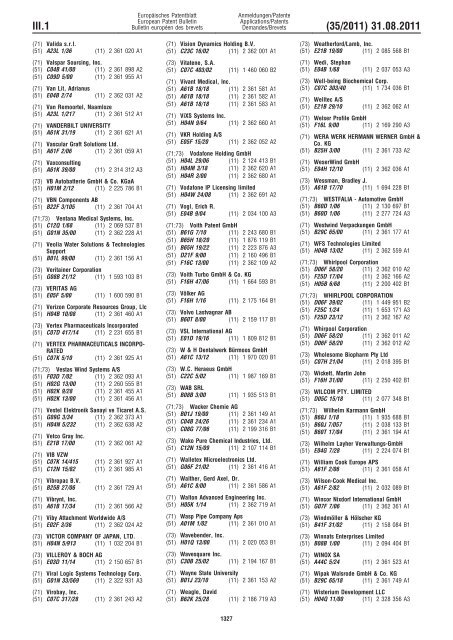 Bulletin 2011/35 - European Patent Office