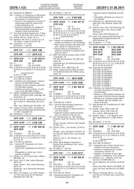 Bulletin 2011/35 - European Patent Office