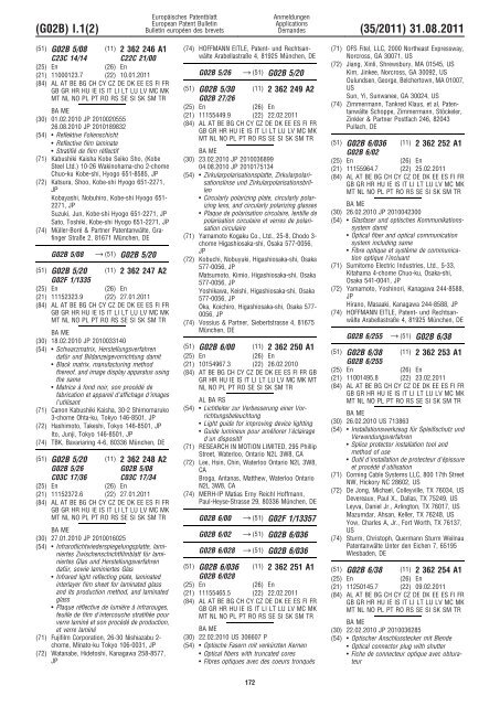 Bulletin 2011/35 - European Patent Office