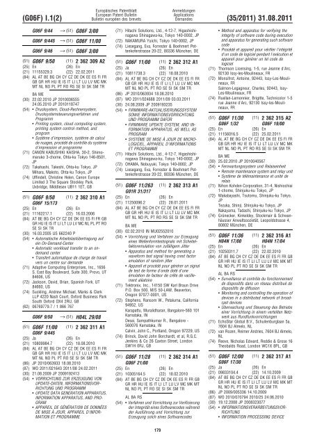 Bulletin 2011/35 - European Patent Office