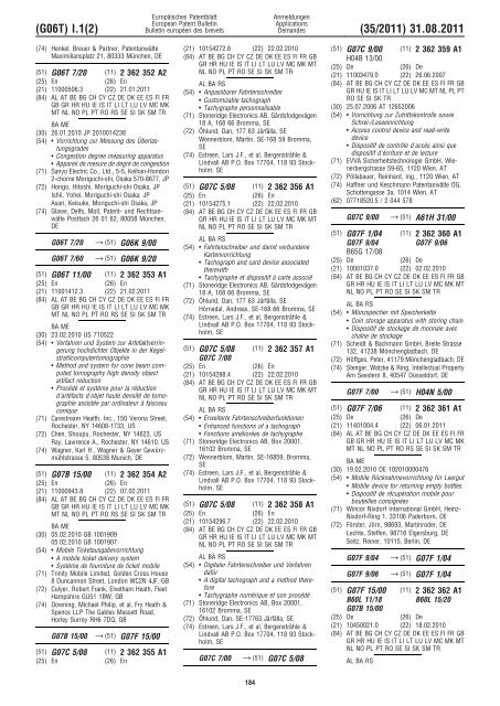 Bulletin 2011/35 - European Patent Office