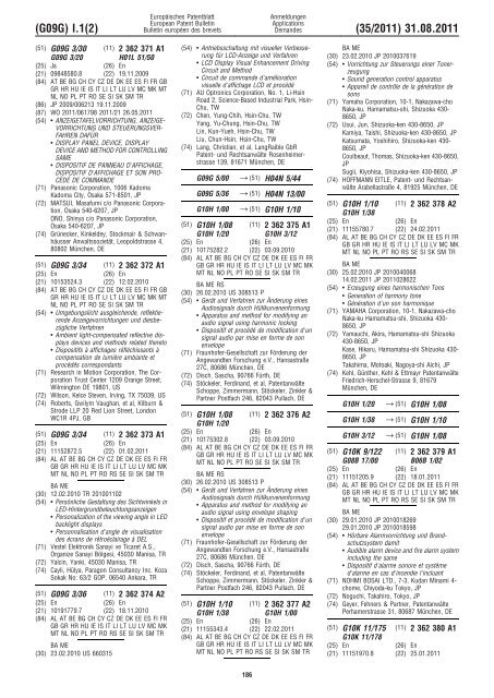 Bulletin 2011/35 - European Patent Office