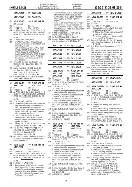 Bulletin 2011/35 - European Patent Office