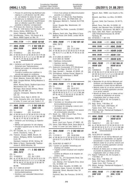 Bulletin 2011/35 - European Patent Office