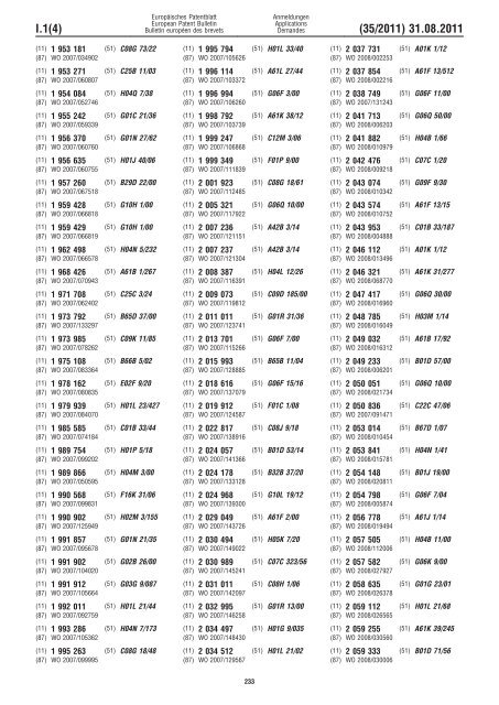 Bulletin 2011/35 - European Patent Office