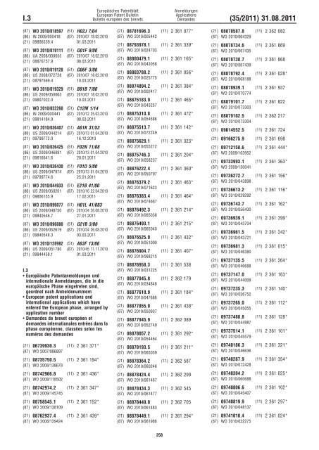 Bulletin 2011/35 - European Patent Office