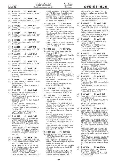 Bulletin 2011/35 - European Patent Office