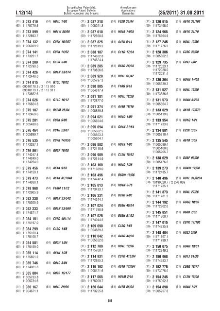 Bulletin 2011/35 - European Patent Office