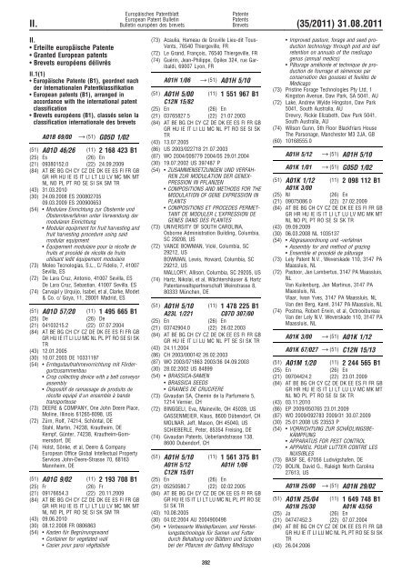 Bulletin 2011/35 - European Patent Office