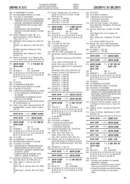 Bulletin 2011/35 - European Patent Office