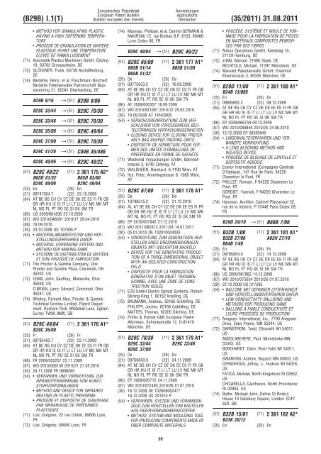 Bulletin 2011/35 - European Patent Office