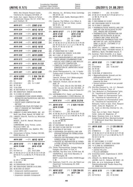 Bulletin 2011/35 - European Patent Office