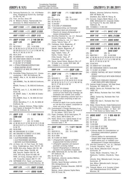 Bulletin 2011/35 - European Patent Office