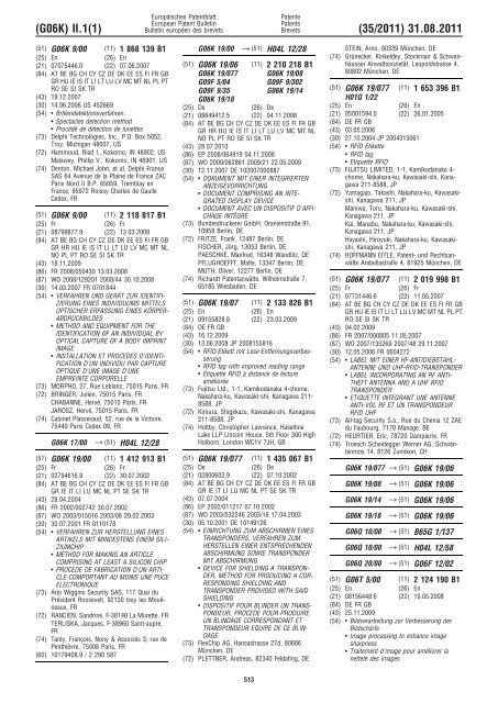 Bulletin 2011/35 - European Patent Office