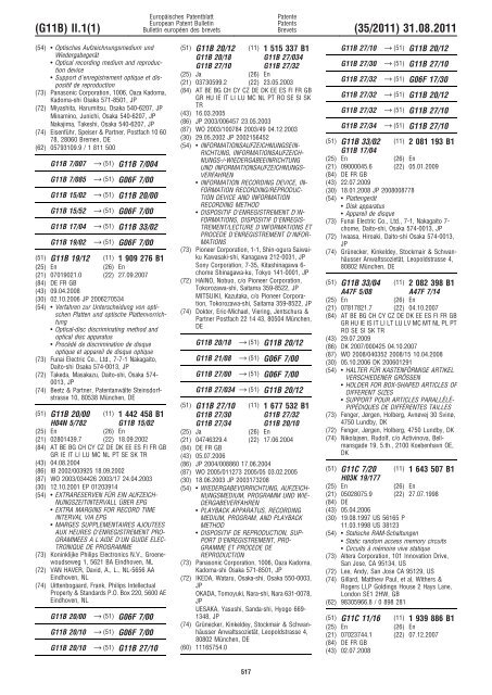 Bulletin 2011/35 - European Patent Office