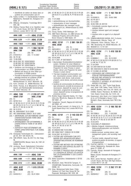 Bulletin 2011/35 - European Patent Office