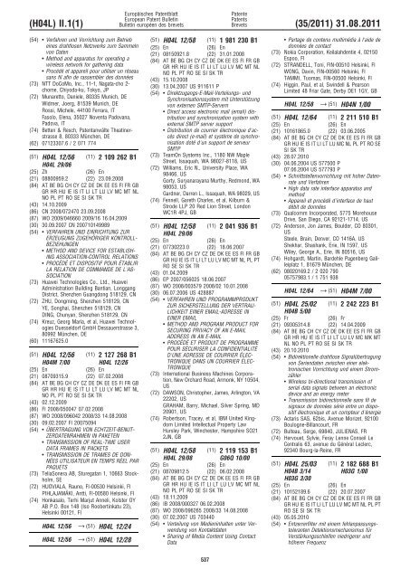 Bulletin 2011/35 - European Patent Office