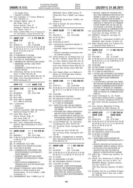 Bulletin 2011/35 - European Patent Office