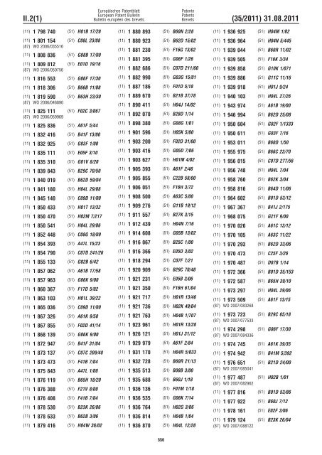 Bulletin 2011/35 - European Patent Office