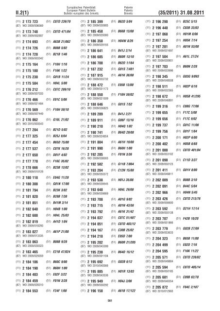 Bulletin 2011/35 - European Patent Office