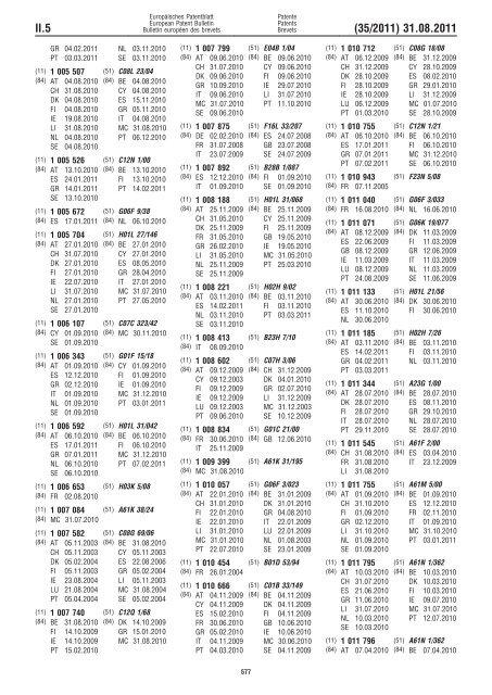 Bulletin 2011/35 - European Patent Office