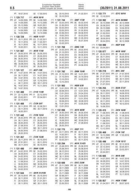 Bulletin 2011/35 - European Patent Office