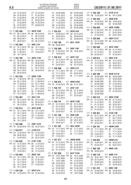 Bulletin 2011/35 - European Patent Office