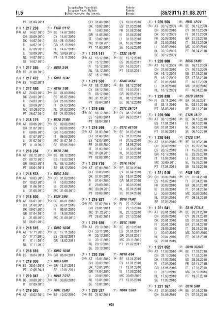 Bulletin 2011/35 - European Patent Office