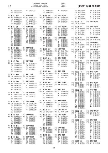 Bulletin 2011/35 - European Patent Office