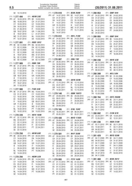 Bulletin 2011/35 - European Patent Office