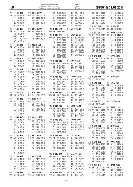 Bulletin 2011/35 - European Patent Office