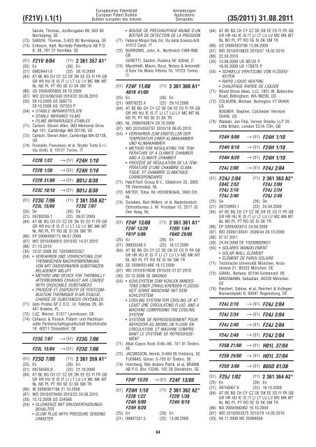 Bulletin 2011/35 - European Patent Office