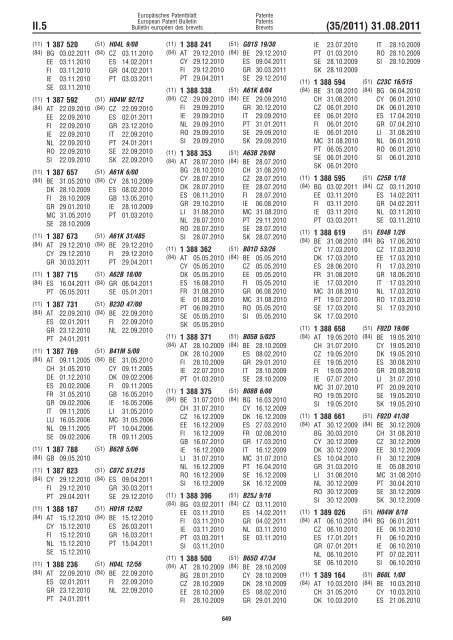 Bulletin 2011/35 - European Patent Office